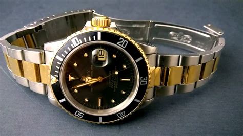 rolex submariner two tone black review|rolex 16803 vs 16613.